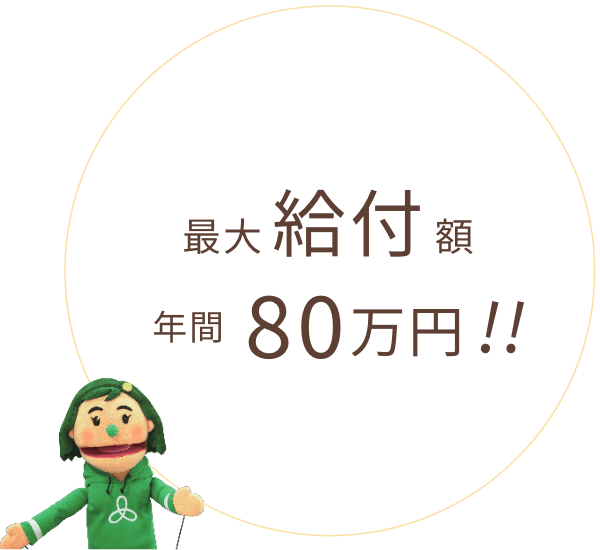 最大給付金 年間80万円!!